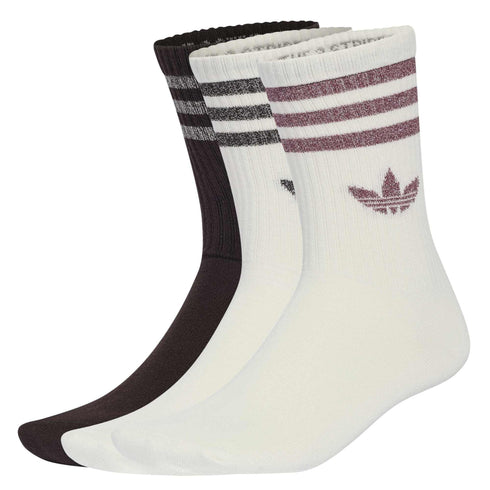 3 Stripes Glitter Crew Socks 3 Pairs