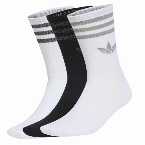 3 Stripes Glitter Crew Socks 3 Pairs